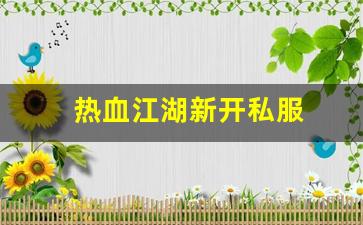 热血江湖公益服发布网：热血江湖新开私服 (5)