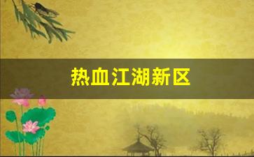 刚开私服：热血江湖新区(热血江湖新区开服时间)