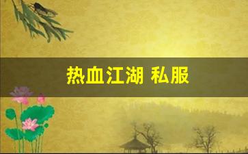 热血江湖 私服(超变态热血江湖上线满级手游)