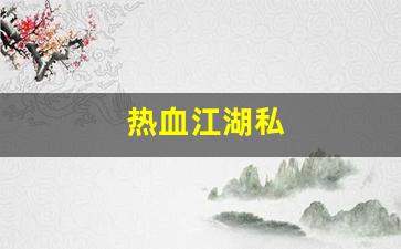 热血江湖私(热血江湖私sf发布)