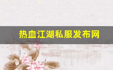 热血江湖私服发布网(热血江湖私发网6000) (5)